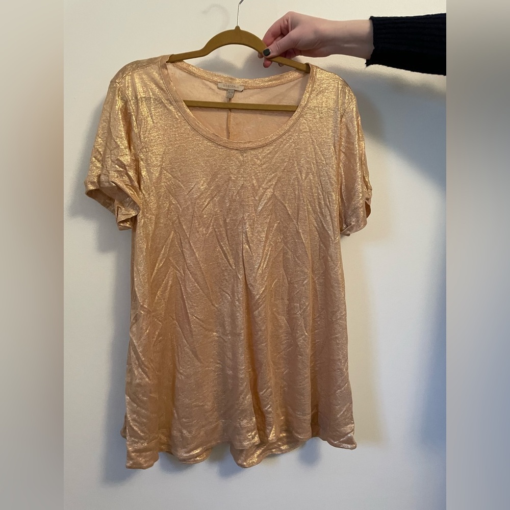 Shimmer gold top from Anthropologie